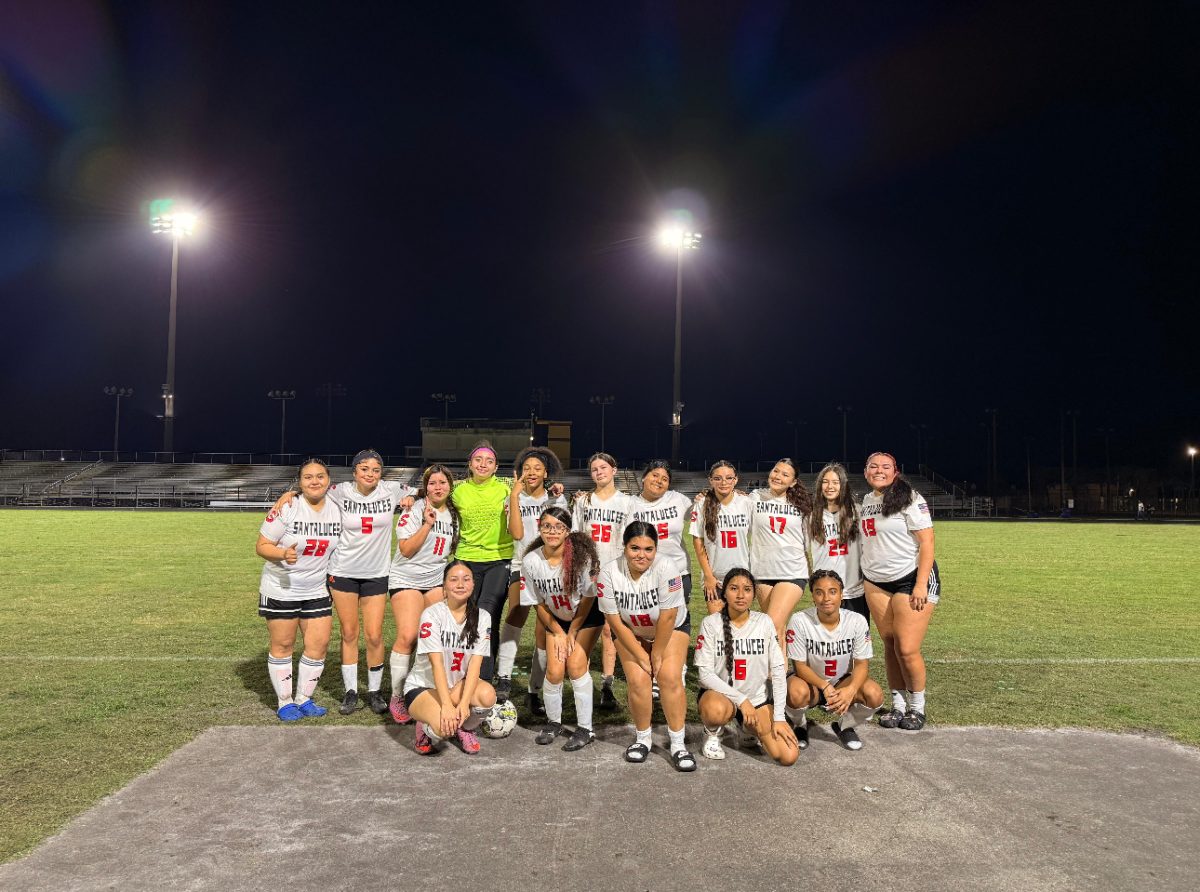 The girls soccer team before the game.