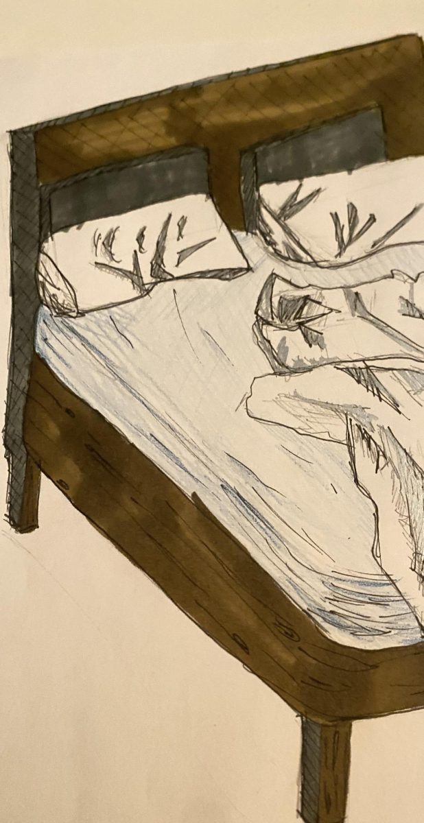 Drawing of a bed