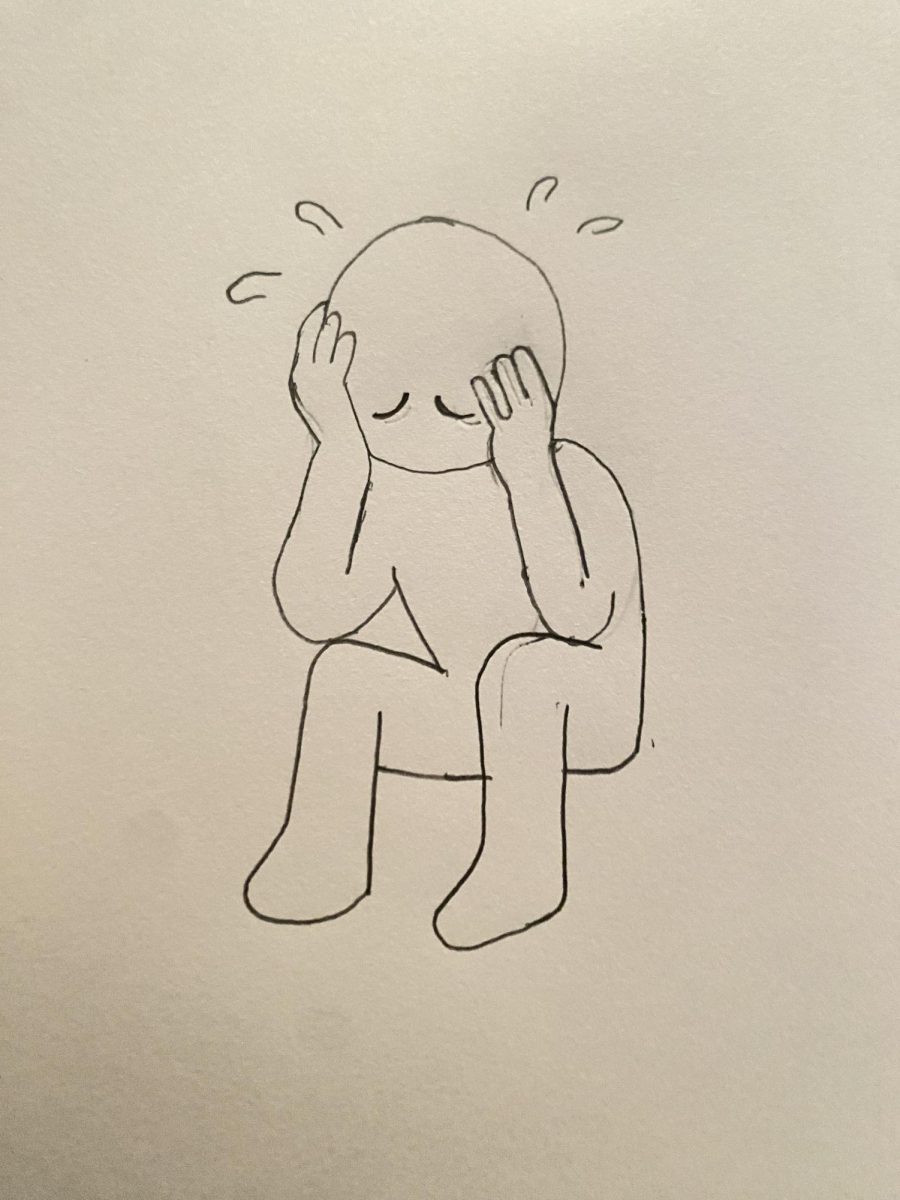 Drawing of a stressed person