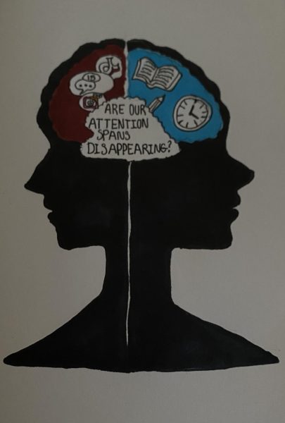 Drawing of two different brains