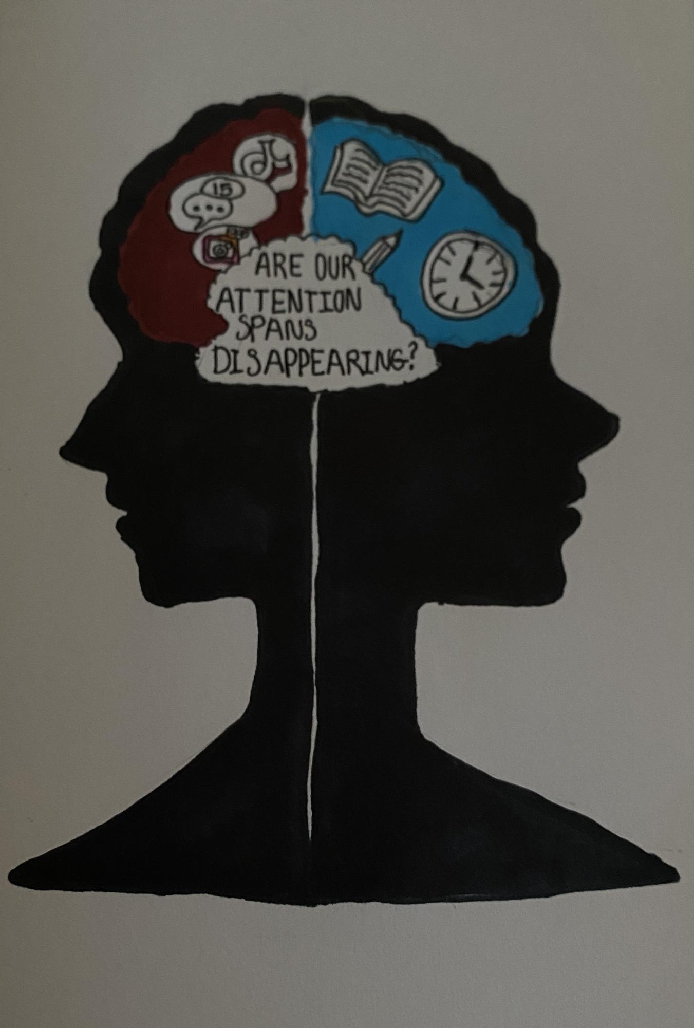 Drawing of two different brains